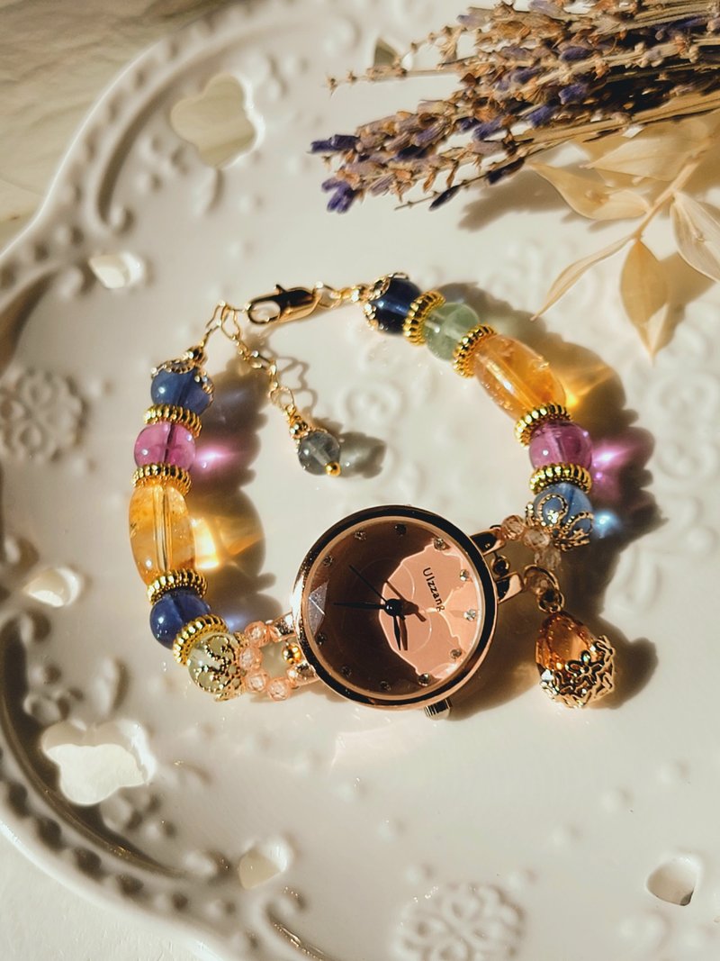 。西雅图夜未眠。k金包铜保色异国风实用天然水晶手表设计款 - 女表 - 水晶 多色