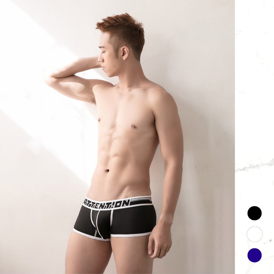 AttentionWear原子男孩四角内裤【深夜黑骑士】│ATTENTION男内着 - 男士内衣裤 - 聚酯纤维 黑色