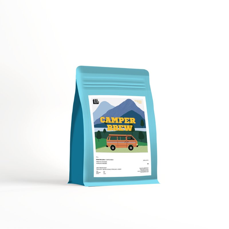 图表 |招牌混合咖啡豆 - 公路旅行套装 - CAMPER BREW 500 克。 - 咖啡 - 其他材质 蓝色