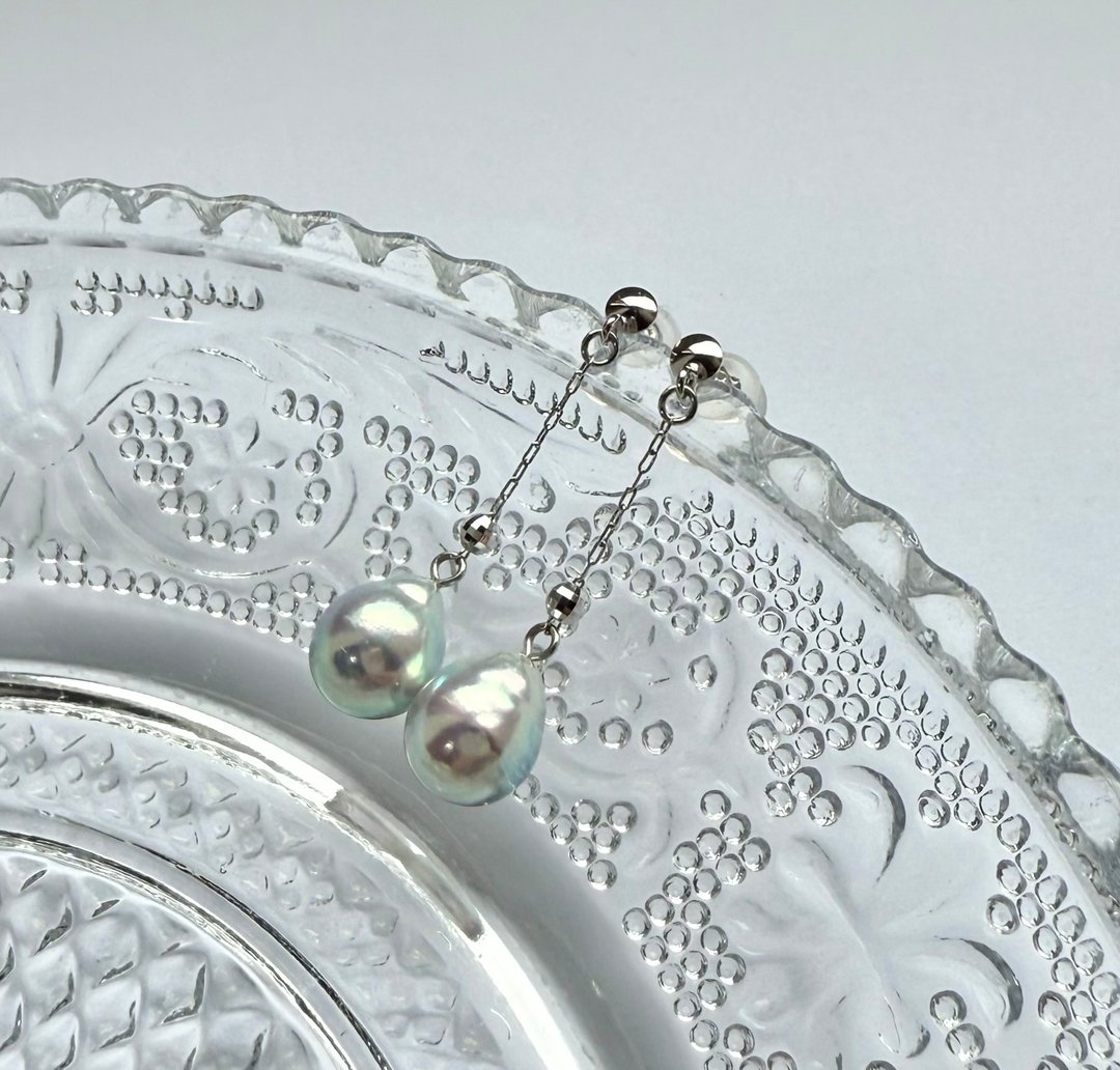 Akoya pearl earring sn made in Japan - 耳环/耳夹 - 珍珠 银色