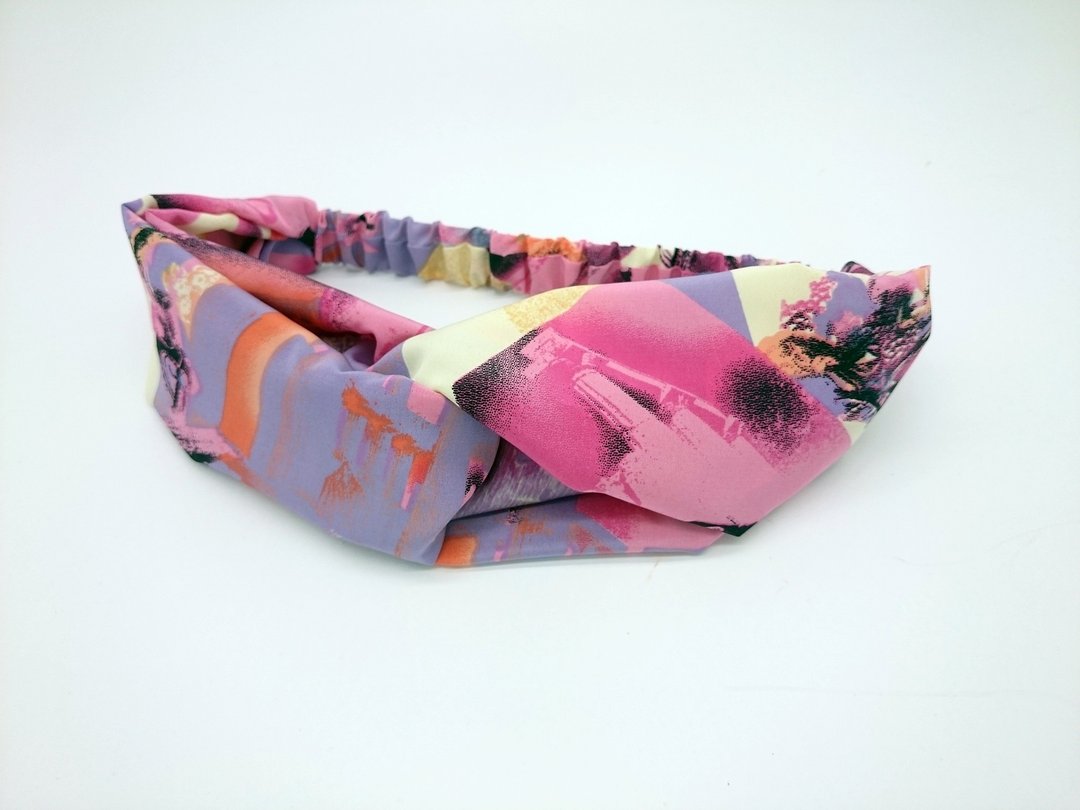 粉红佳人中宽版松紧带交叉款发带 hairband  *SK* - 发带/发箍 - 聚酯纤维 