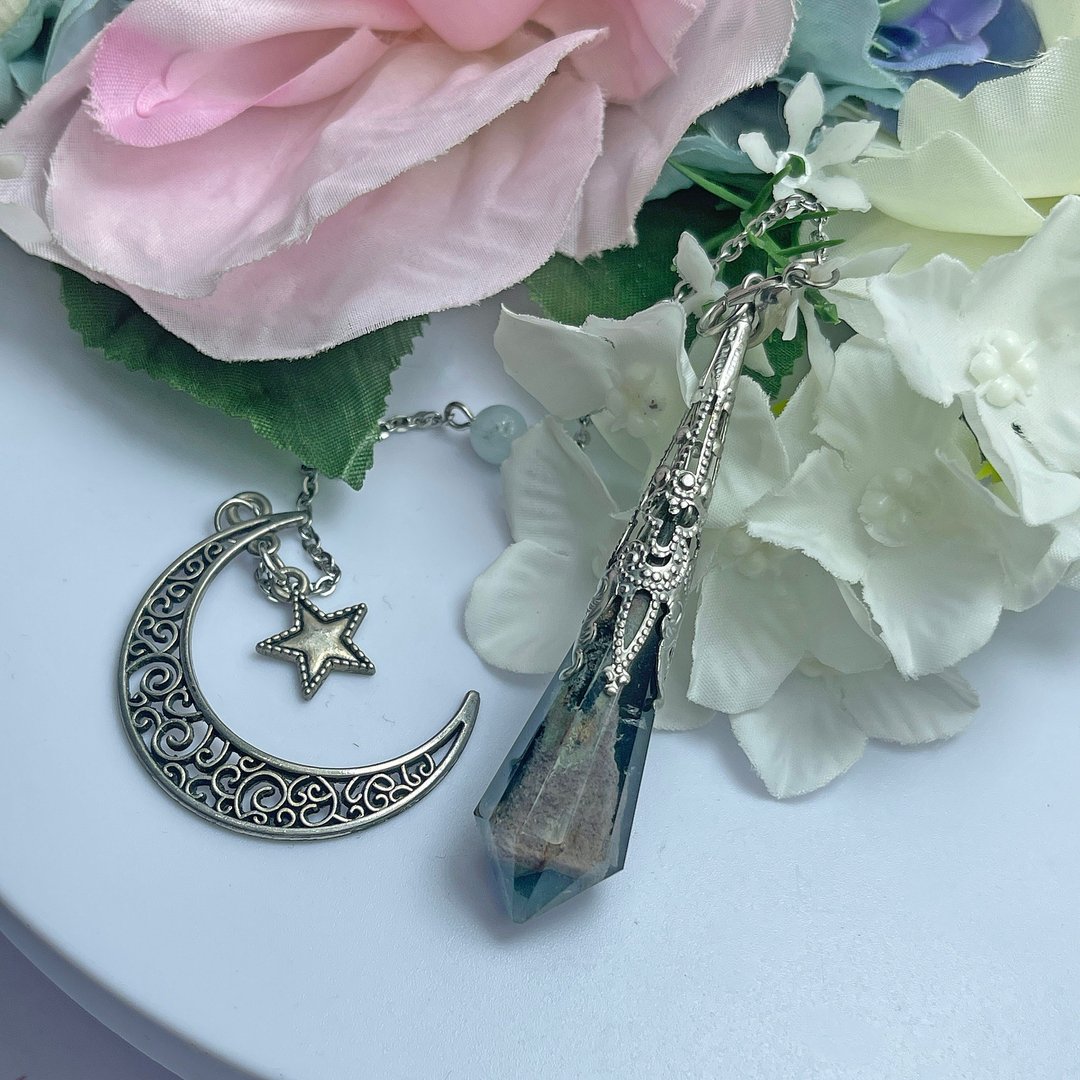 No.7 稀有绿幽灵水晶 项链 意境美 彩幽灵 异象水晶 吊坠 灵摆 - 项链 - 水晶 多色