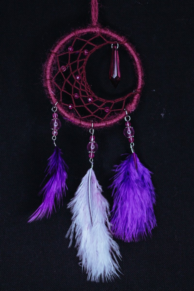 纯手工捕梦网 Handmade Dreamcatcher－【月亮－深紫】 - 摆饰 - 其他材质 紫色