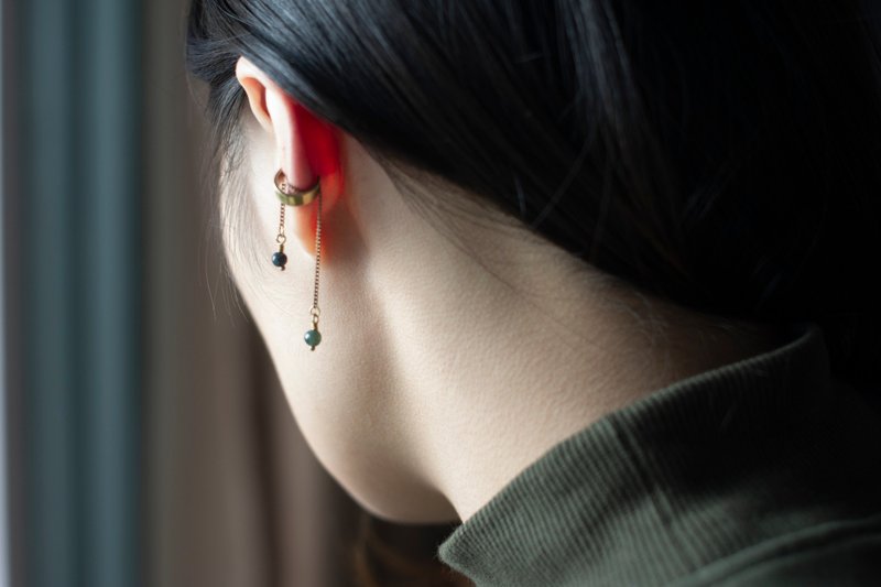 Little details of the day | 可调式链条耳骨夹 - 单只贩售 - 耳环/耳夹 - 铜/黄铜 金色