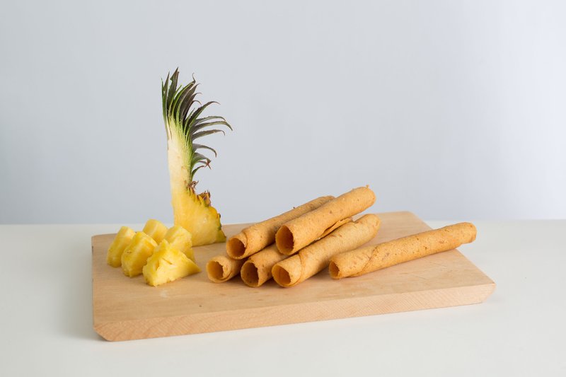 凤梨雪茄蛋卷20入 - 手工饼干 - 新鲜食材 黄色