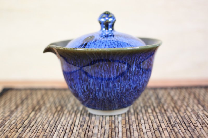 【送礼好物】湛海 天目釉盖碗 盖杯 莺歌名家叶敏祥作品 - 茶具/茶杯 - 陶 