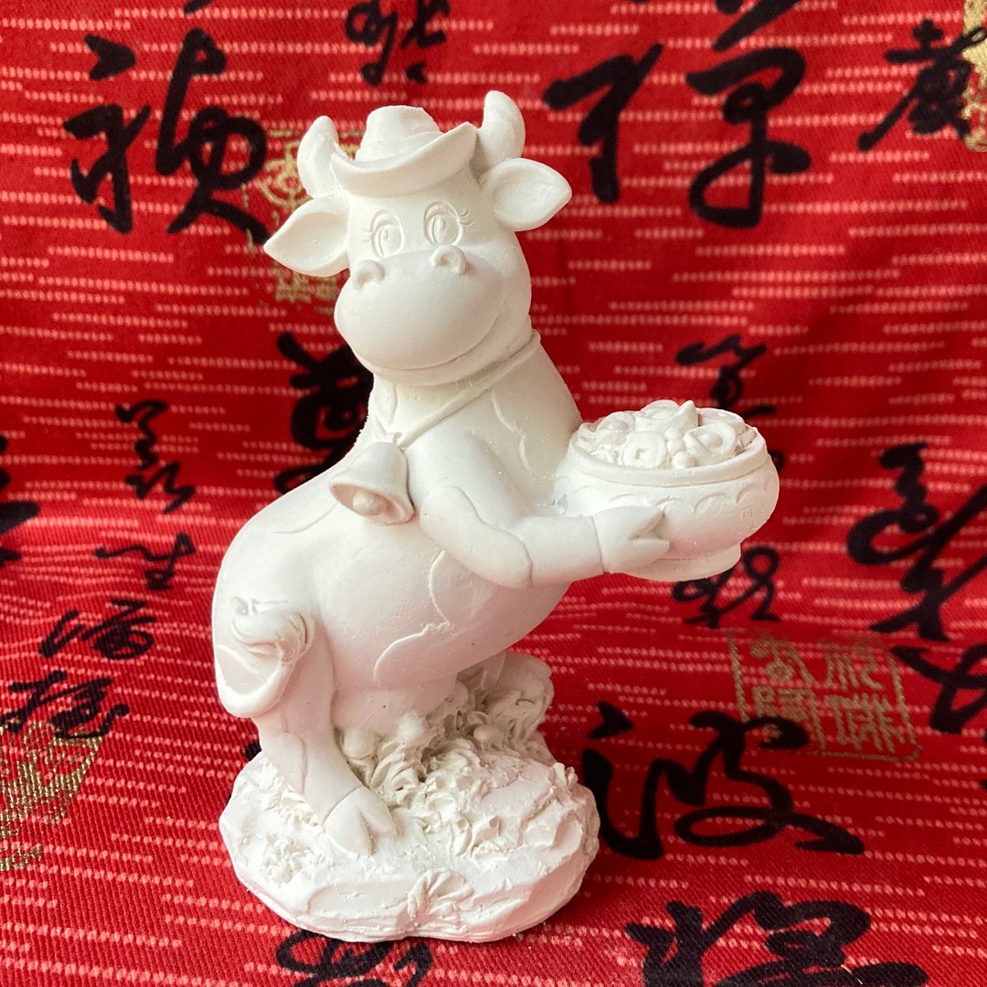 迎福纳财福牛扩香石 聚寳福牛 元寳福牛 扩香石 居家香氛 开运物 - 香薰/精油/线香 - 其他材质 白色