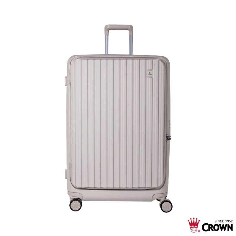 【CROWN】29寸 BOXY 前开框架拉杆箱 托运箱  燕麦奶茶色 - 行李箱/行李箱保护套 - 塑料 卡其色