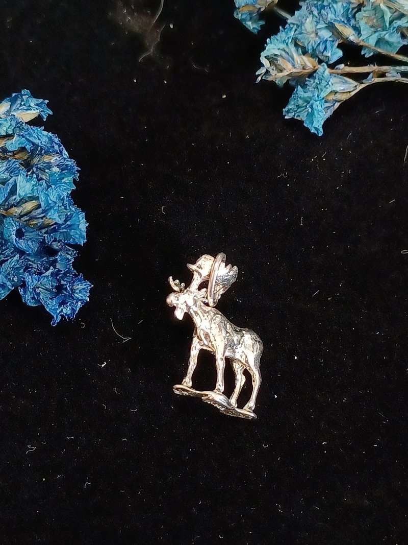 vintage jewelry 英国古董 纯银 糜鹿小挂件 项链 - 项链 - 其他金属 