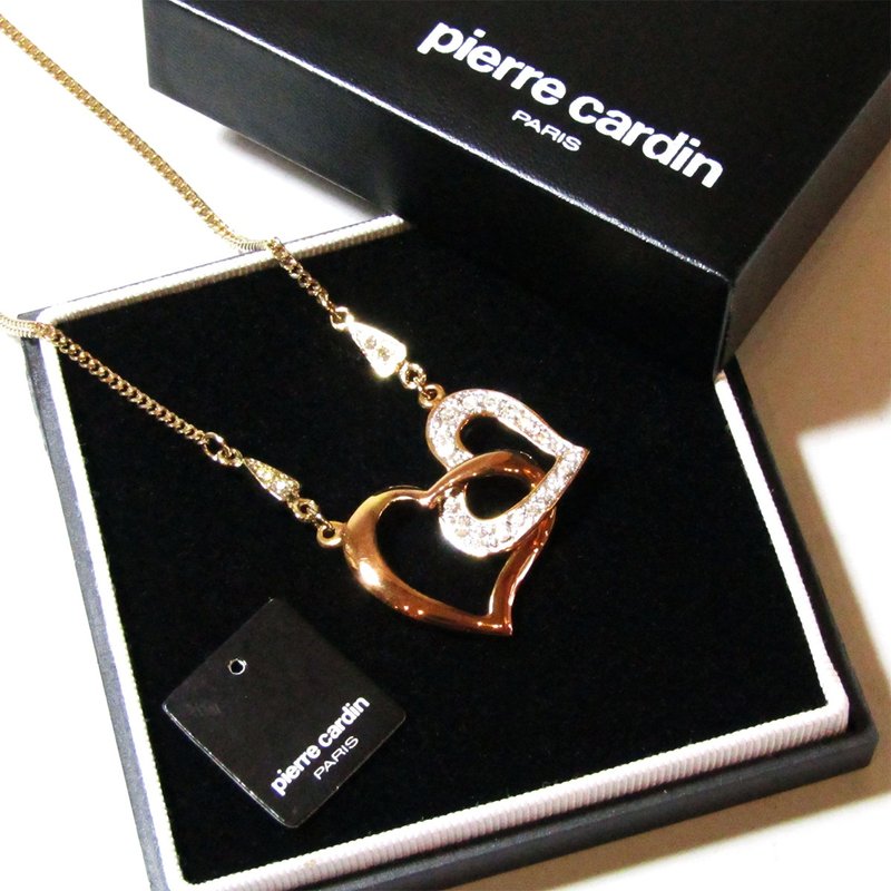 80年代 皮尔卡登 Pierre Cardin 双爱心 古董项链 - 项链 - 其他金属 金色