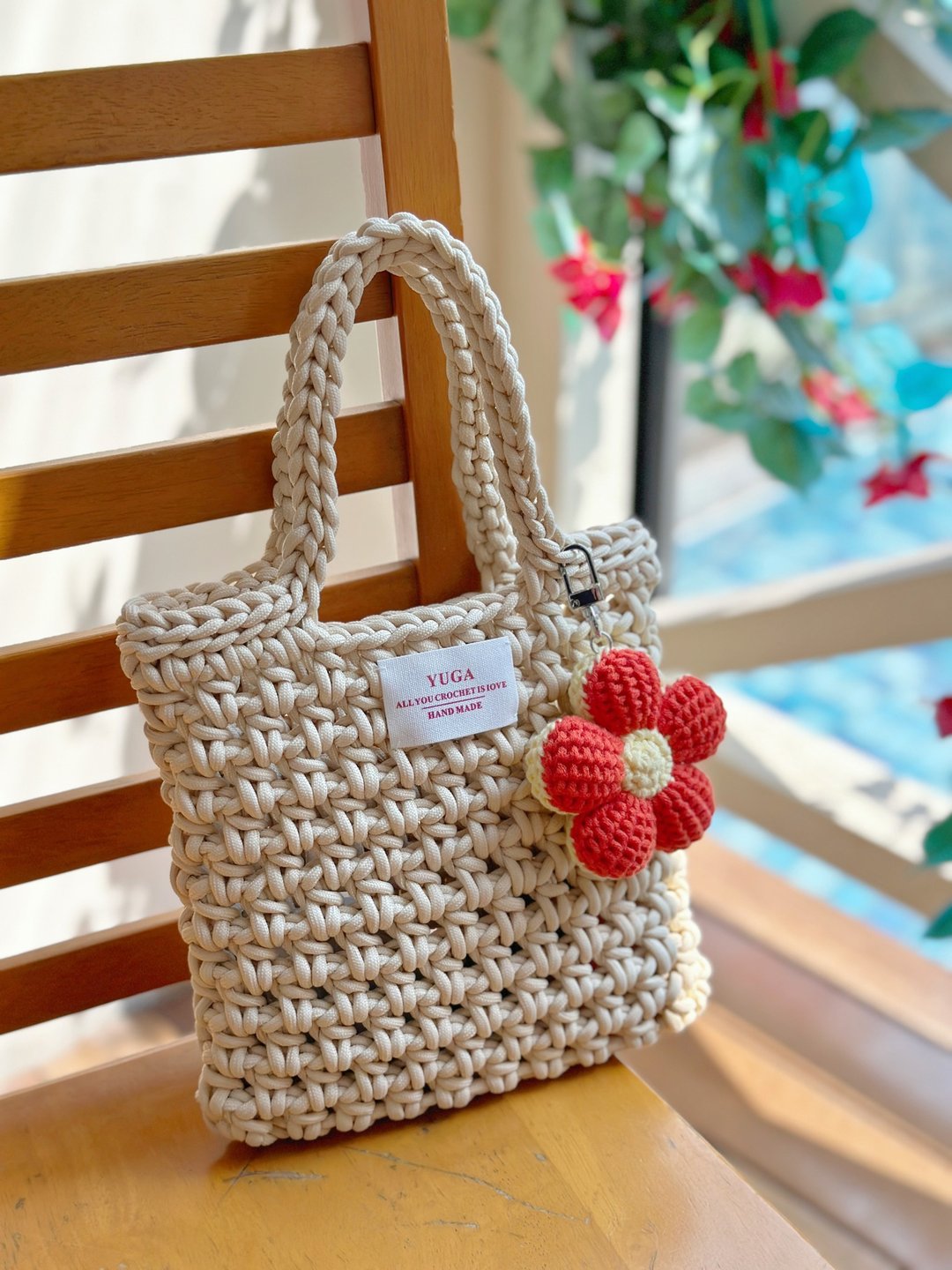 手工编织包 手提包 钩针包 钩针编织 crochet - 手提包/手提袋 - 棉 