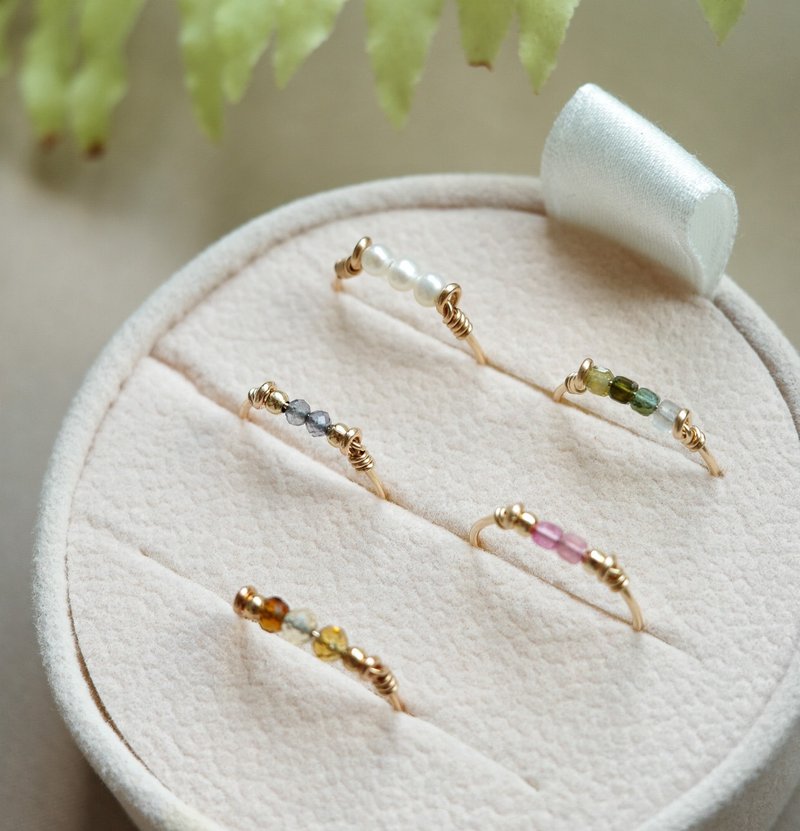 堇青石 尾戒戒指 14K Gold-Filled - 戒指 - 半宝石 蓝色