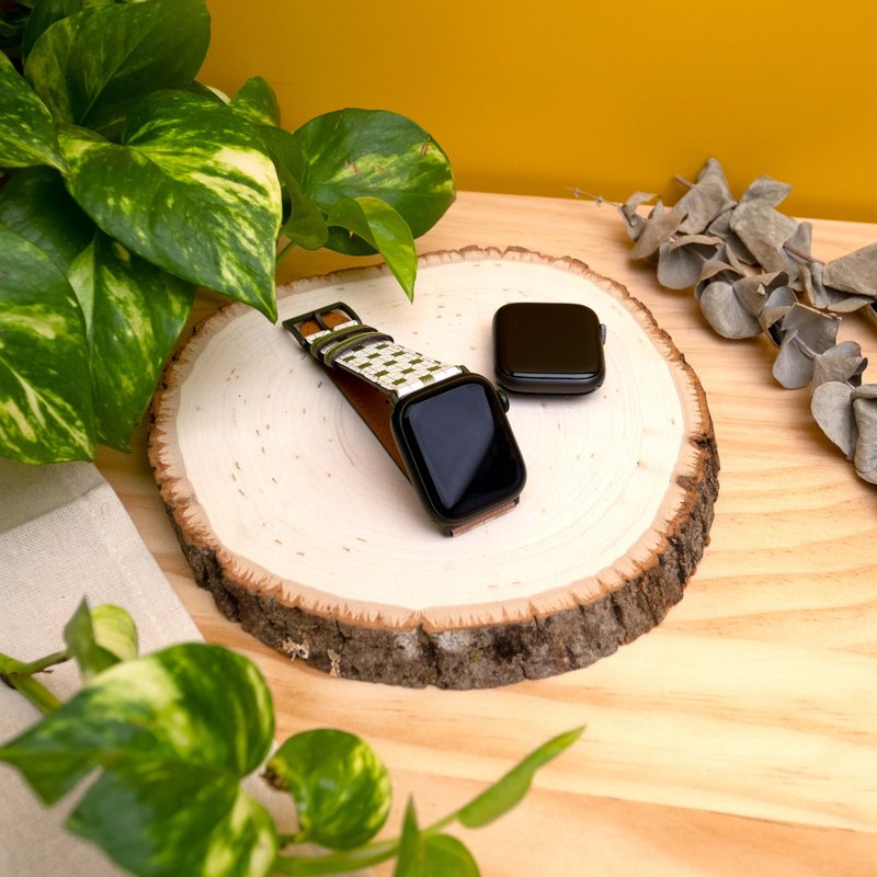 纸皮石Apple Watch真皮表带 | 苹果智能手表5 6 7 8 SE Ultra适用 - 表带 - 真皮 银色