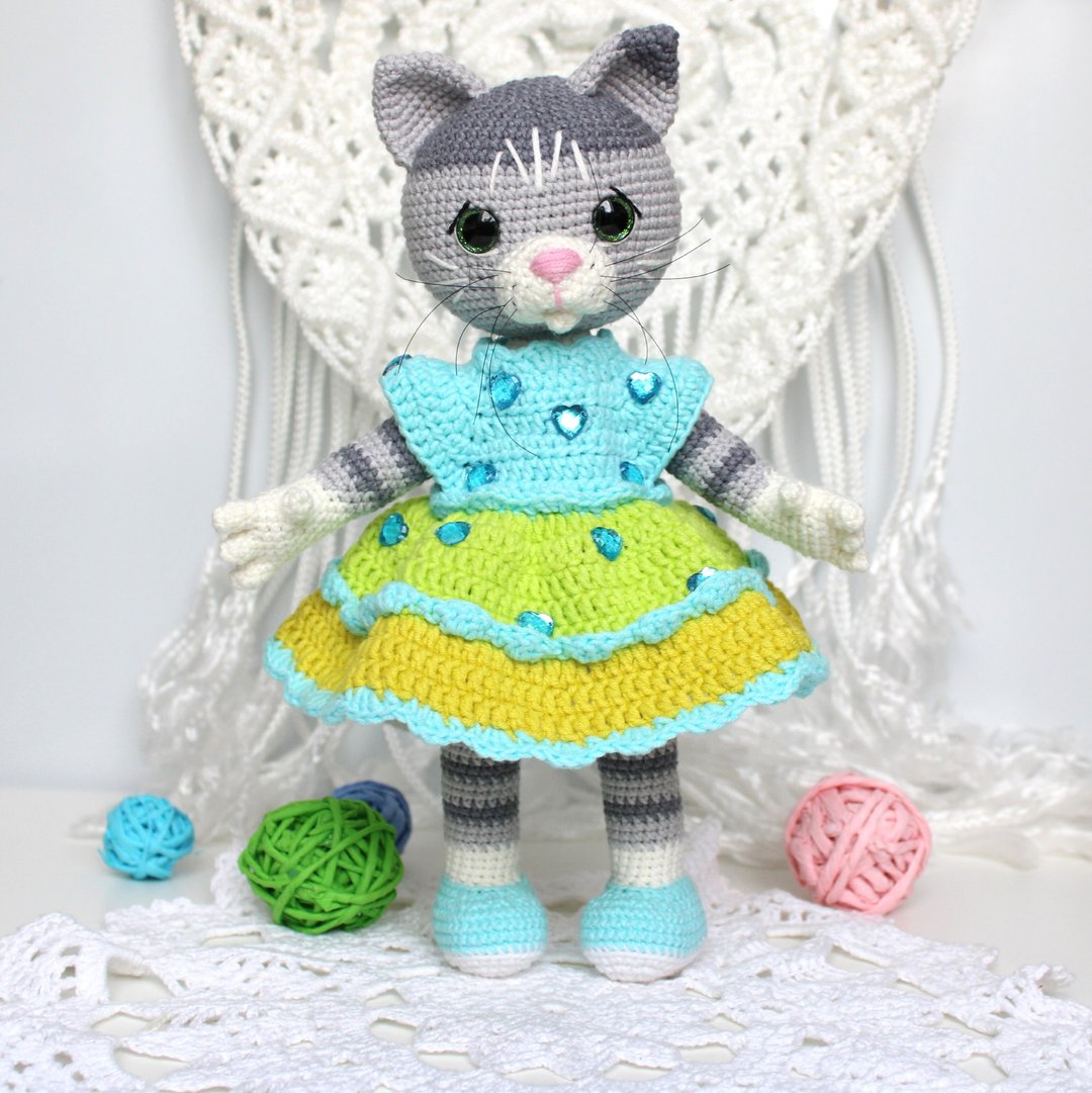 小猫图案钩针 PDF 英文 猫教学 amigurumi 玩具 - 手工艺教程/工具书 - 其他材质 