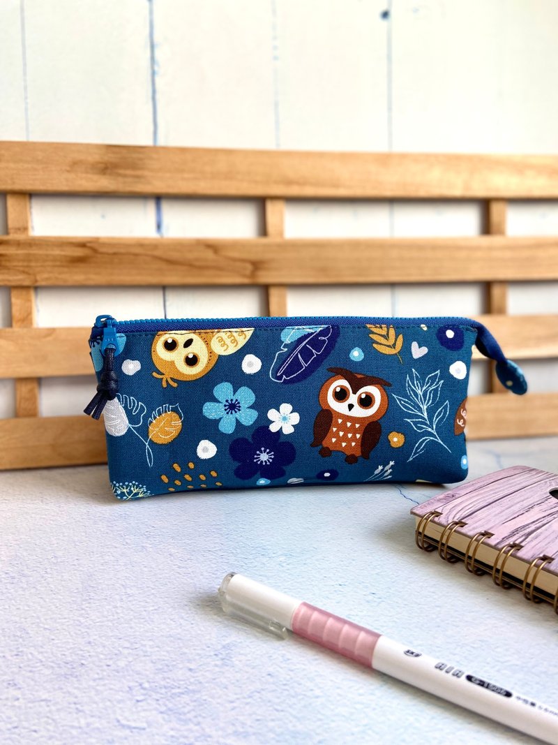 猫头鹰三层笔袋 圣诞 新年 生日 交换礼物 - 铅笔盒/笔袋 - 棉．麻 