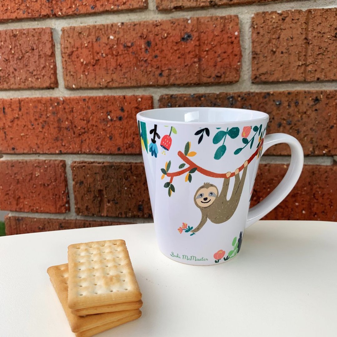 NEW Latte Mug - Elephant and Sloth - 咖啡杯/马克杯 - 陶 多色