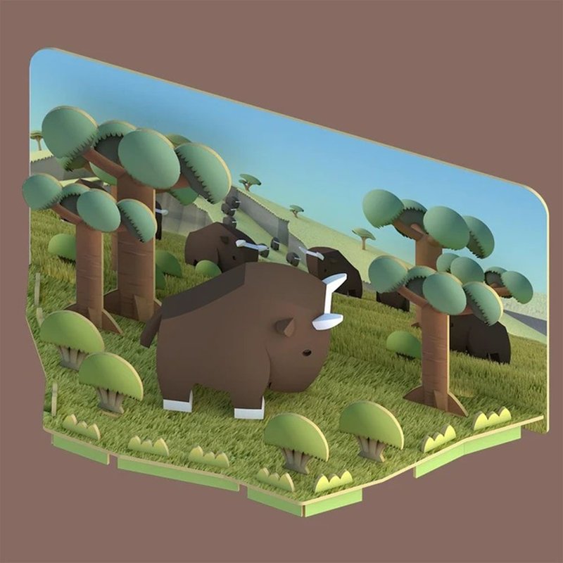 Halftoys Animal 野牛STEAM教育玩具 - 玩偶/公仔 - 塑料 绿色