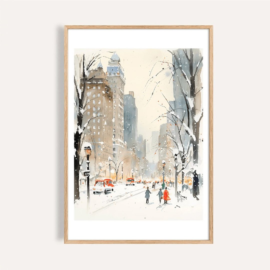 第五大道雪景 / 北欧美学艺术挂画 - 海报/装饰画/版画 - 纸 