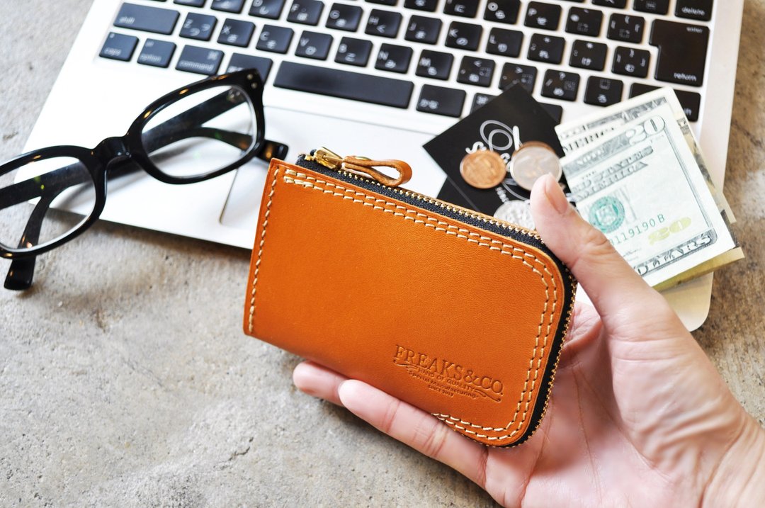 [Pocket wallet] Tochigi leather camel - 皮夹/钱包 - 真皮 咖啡色