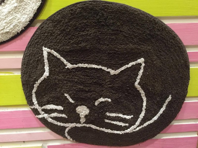现货热卖  休憩黑猫 地垫 - 摆饰 - 棉．麻 多色