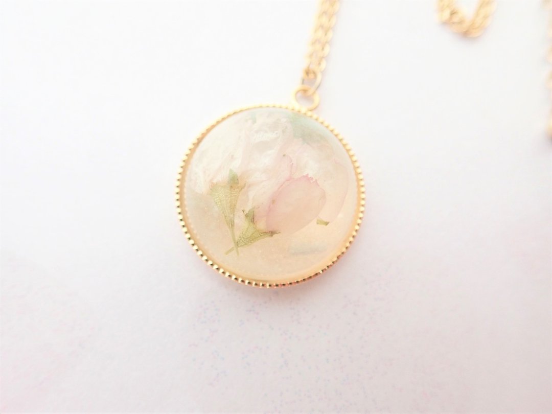 Keio Sakura no Tsubomi Hemispherical Necklace - 项链 - 植物．花 粉红色