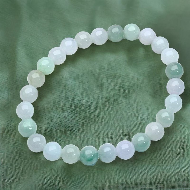 【好运连连】冰种飘花翡翠手珠手链 | 天然缅甸玉翡翠A货 | 送礼 - 手链/手环 - 玉石 绿色