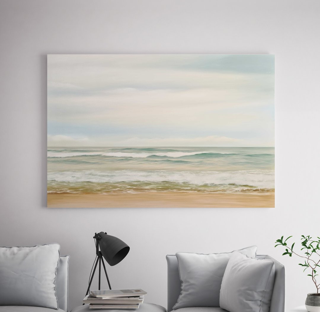 大海画 | 大海墙面艺术 | 大海油画 | 卧室画 | 海滨 2 - 墙贴/壁贴 - 棉．麻 咖啡色