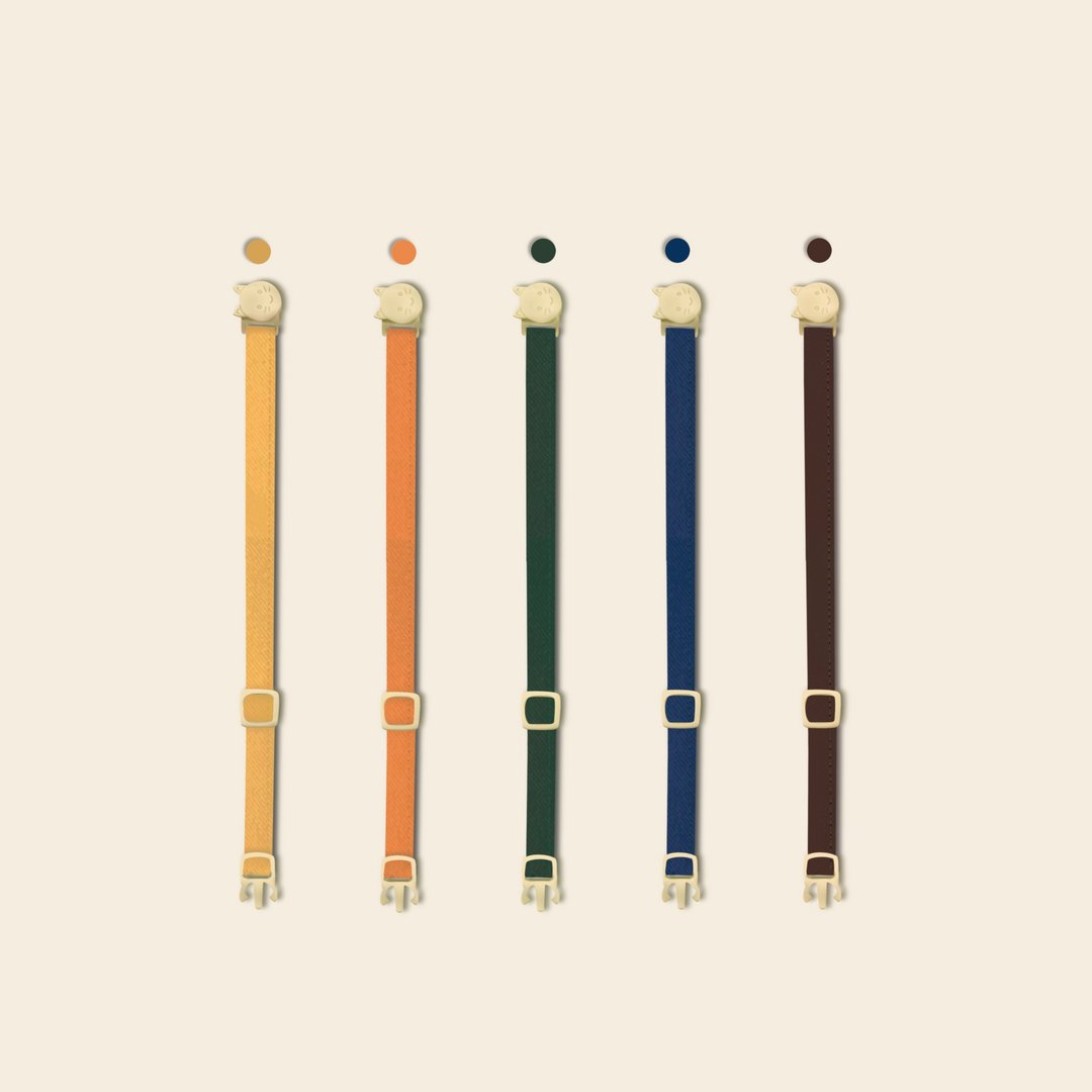 简约手工定制猫项圈 | Basic Autumn Collection - 项圈/牵绳 - 聚酯纤维 多色