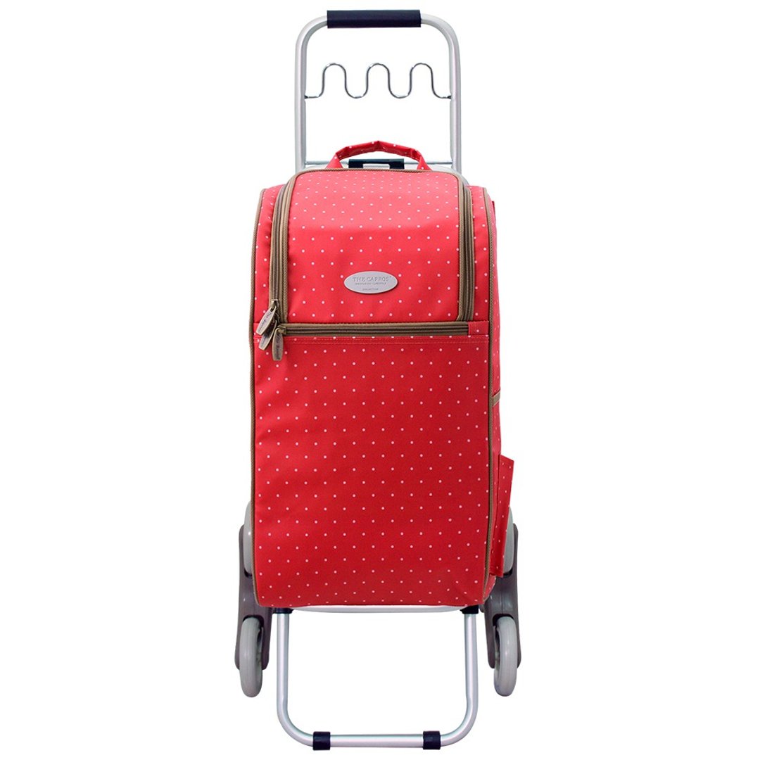 The carros 卡萝 30L 保温保冷三轮波浪挂勾折叠购物车-红色水玉 - 露营用品 - 防水材质 
