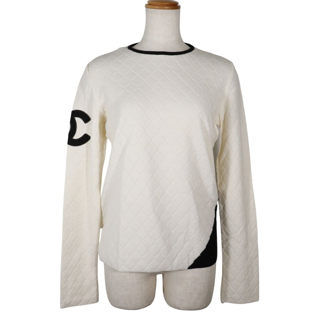 [日本直送] CHANEL Cambon Line 毛衣 Coco Mark 05A P26311V01945 人造丝 x 羊绒 白色/黑色 女款 [二手] - 女装针织衫/毛衣 - 其他人造纤维 白色