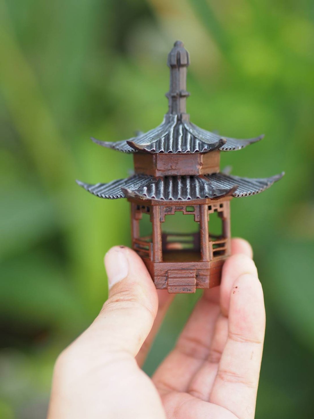 Japanese pavilion model scale model for diorama or home and garden decoration - 摆饰 - 木头 咖啡色