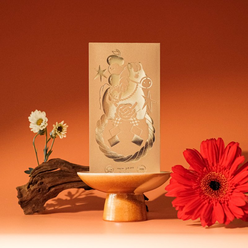 【24H 快速出货】2026 马年红包 - 马守平安 - 红包/春联 - 纸 金色