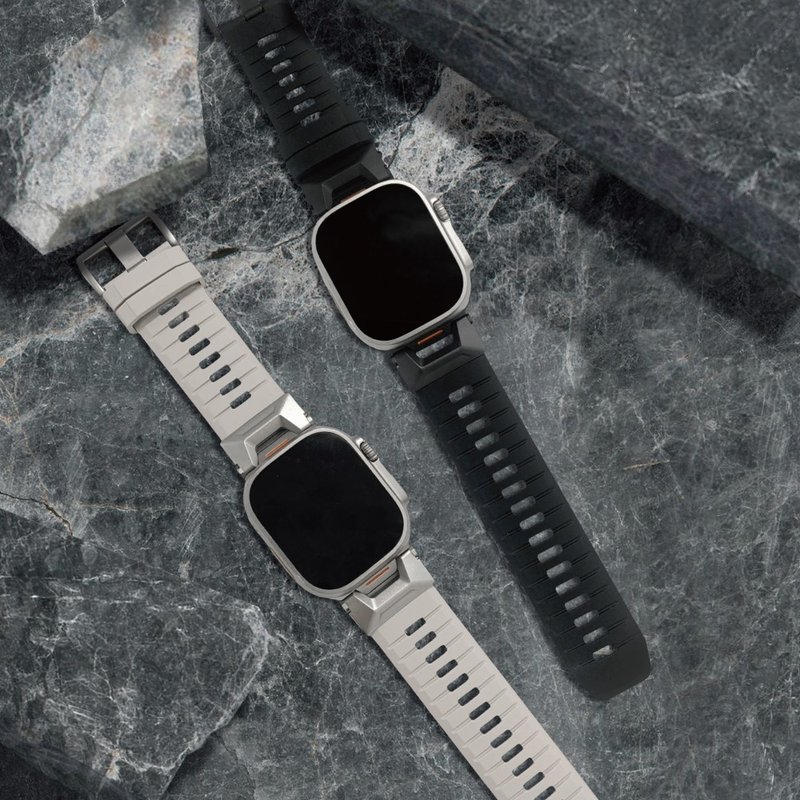 Apple Watch 44/45/46/49mm Domino 锌合金运动硅胶表带 - 表带 - 硅胶 多色