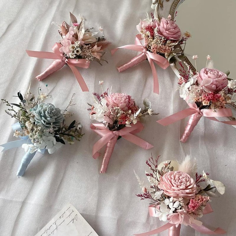 【婚礼胸花】扩香胸花 婚礼 扩香花 干燥花 新娘 手绑捧花 - 干燥花/捧花 - 植物．花 