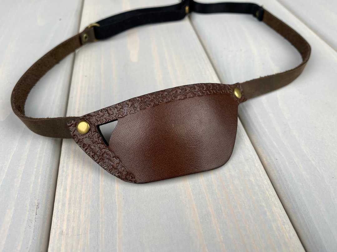 Leather Eye Patch, Eye Patch, Man Eye Patch, Woman Eye Patch, Brown Eye Patch, S - 眼罩 - 真皮 透明