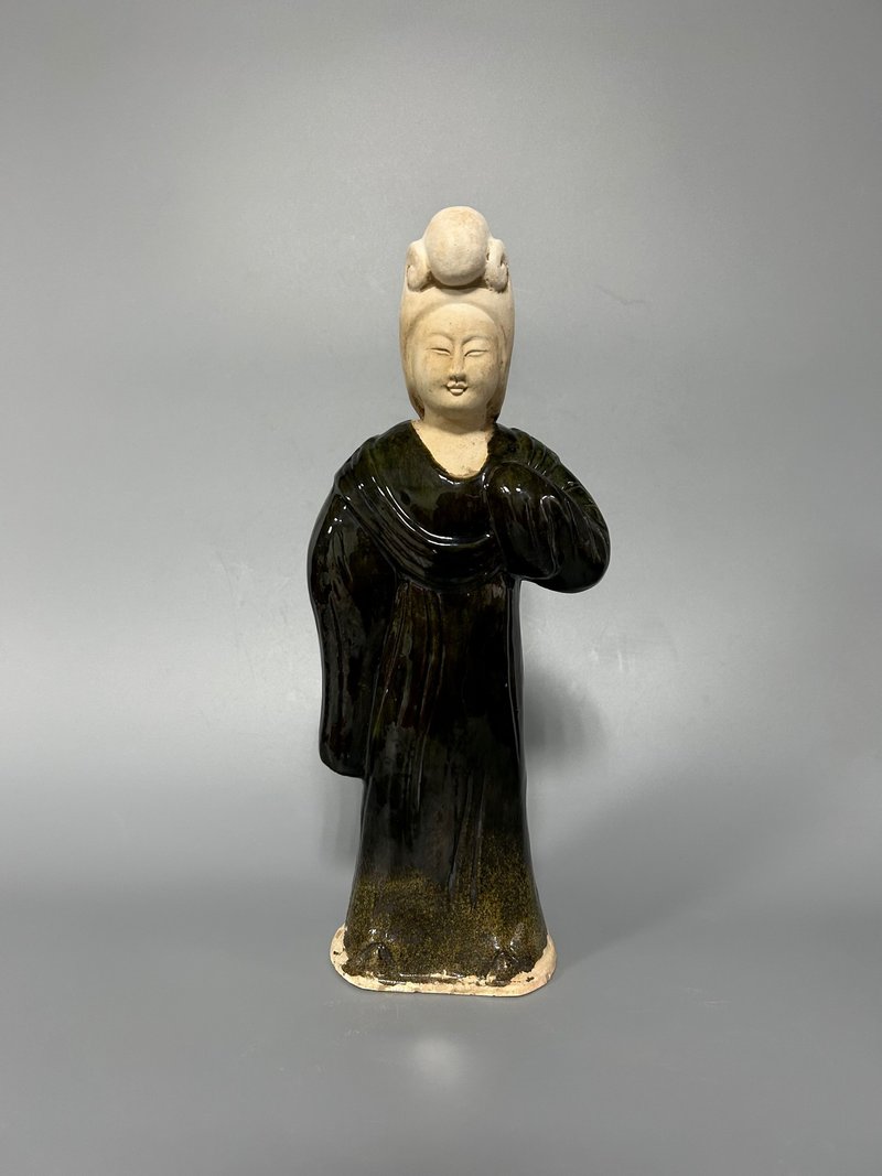 唐三彩女立俑 - 摆饰 - 陶 卡其色