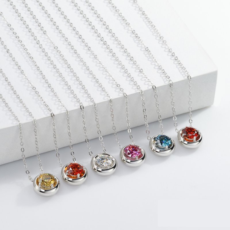 0.5ct/1.0ct 莫桑石项链 订婚项链 结婚项链 - 项链 - 钻石 