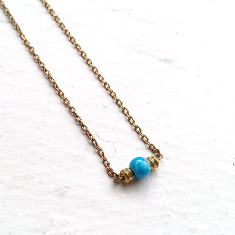 新白纹土耳其石项链-当地球转动时 - 项链 - 宝石 蓝色