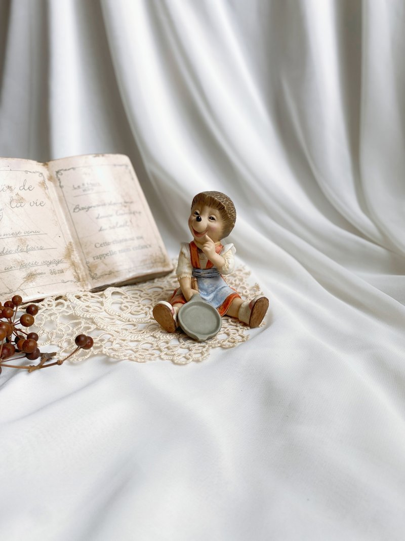 【好日恋物】德国Goebel Mecki Max拿着平底锅的娃娃公仔收藏品 - 玩偶/公仔 - 陶 多色