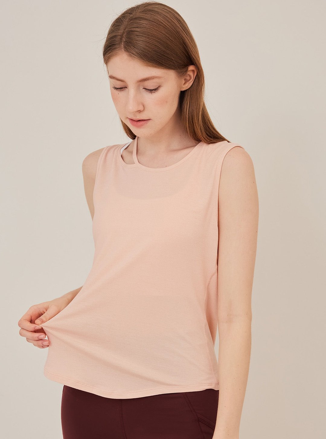 【S2N】MAGIC LIGHT 简约设计无袖罩衫_Sweet Apricot T232 - 女装瑜珈服 - 尼龙 