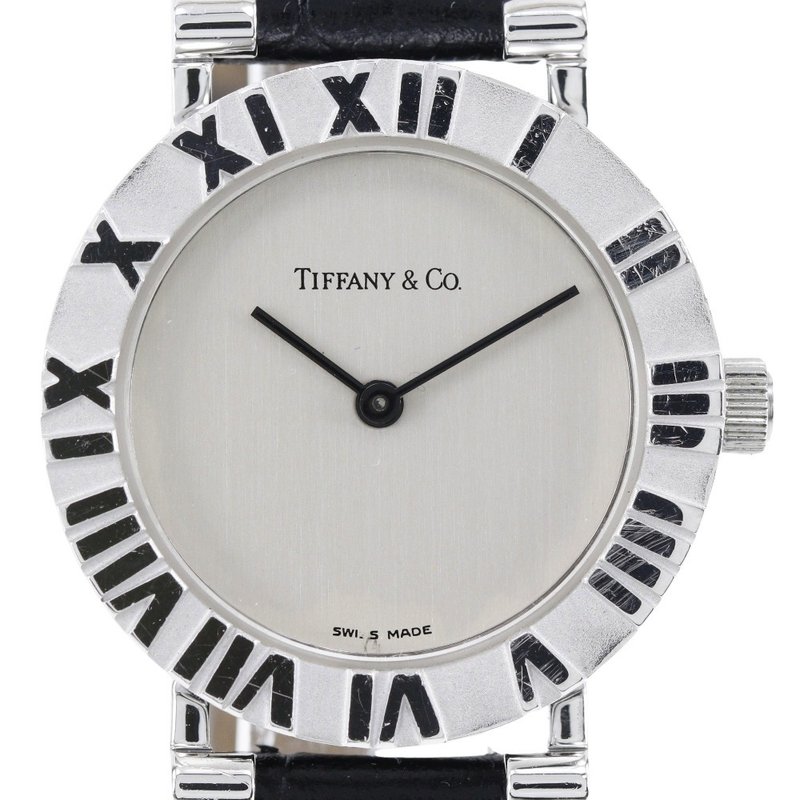 [日本直邮] Tiffany & Co. Atlas 手表 S0640 925银x 皮革石英银表盘女士腕表 [二手] - 女表 - 银 银色