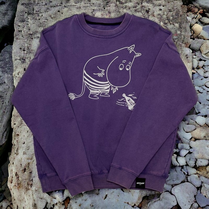 姆明长袖洗水卫衣 MOOMIN-SWT-03PL - 中性连帽卫衣/T 恤 - 棉 