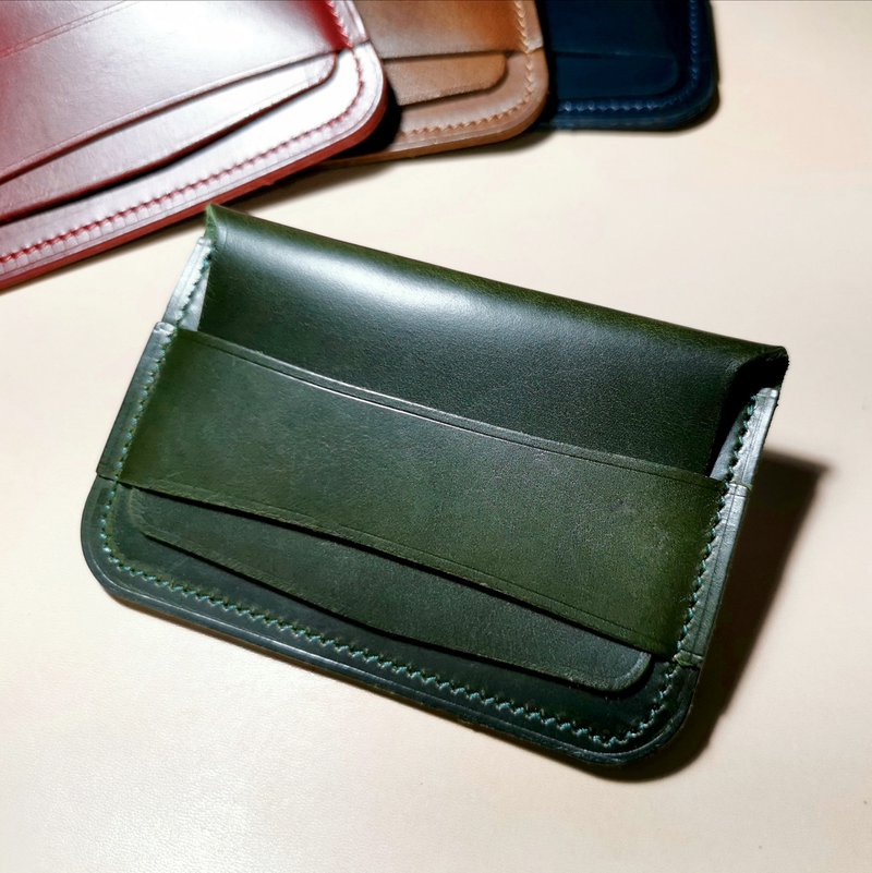 Coin Pouch Oil Pull Up Leather (Green) - 零钱包 - 真皮 绿色