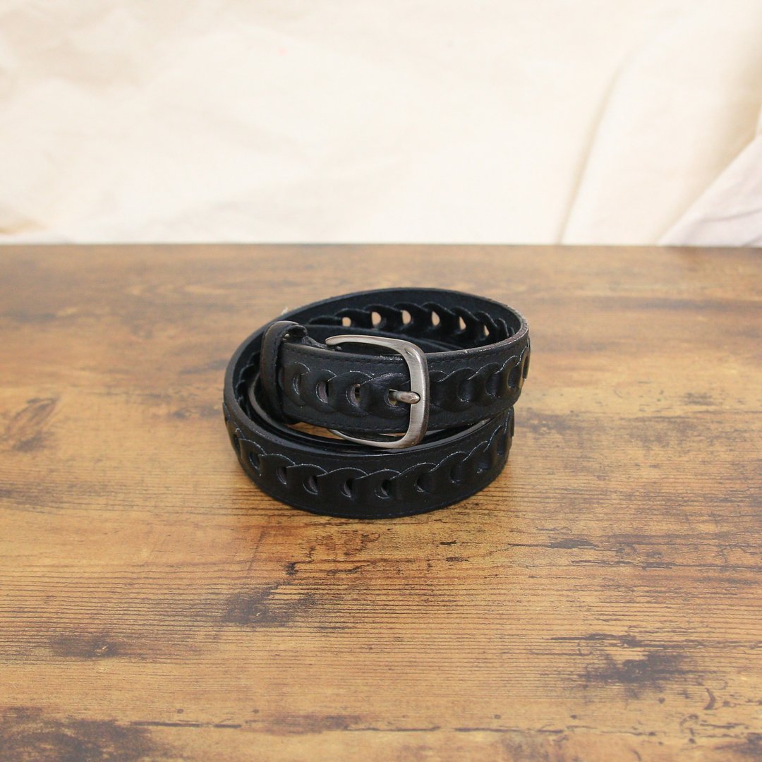 Back to Green-经典复古腰带  黑色 环编织 bt-19 //vintage belt - 皮带/腰带 - 真皮 