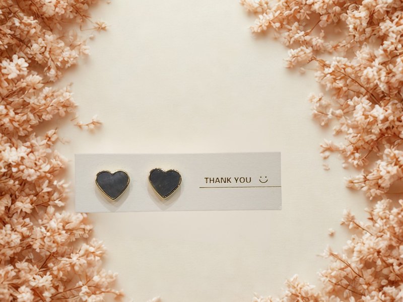 心之遥想 · 黑贝母 · 晶石耳环 - 耳环/耳夹 - 水晶 紫色