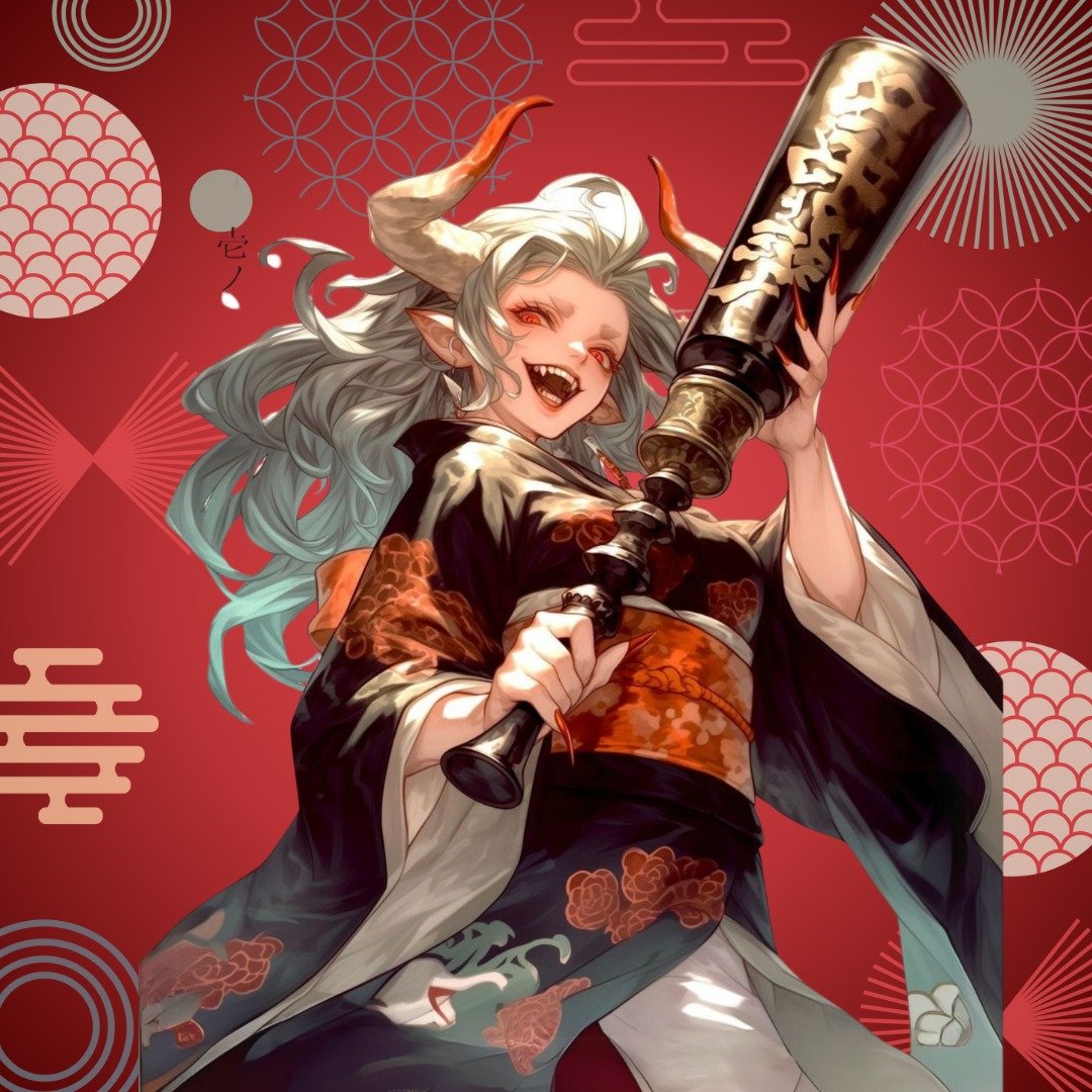 NaChi 原创贴纸【酒吞童子】 - 贴纸 - 纸 红色