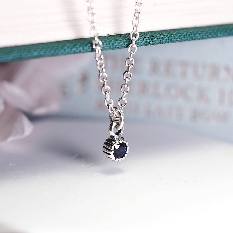 处女座 星座守护石 单钻设计 925纯银项链 女生 生日礼物 天然石 - 项链 - 纯银 多色