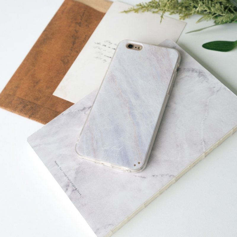 原创爵士白大理石 iPhone 手机保护壳 硬壳 透明软边 - 手机壳/手机套 - 硅胶 白色