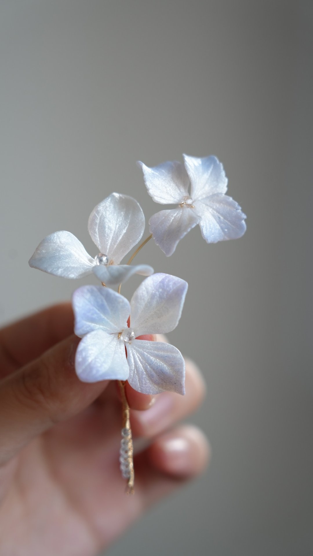 软陶 绣球花  可改胸针 发夹 发簪  定制请私讯设计师 - 发饰 - 陶 蓝色