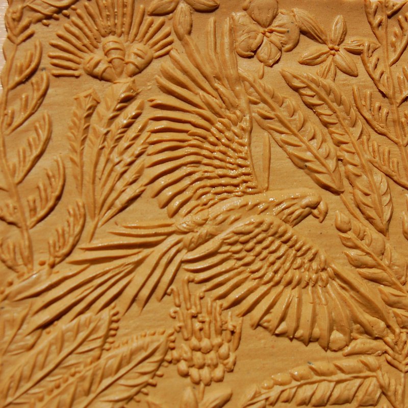 Rolling pin cookie cutter ,rolling pin patterned ,rolling pin with ornament - 厨房用具 - 木头 咖啡色